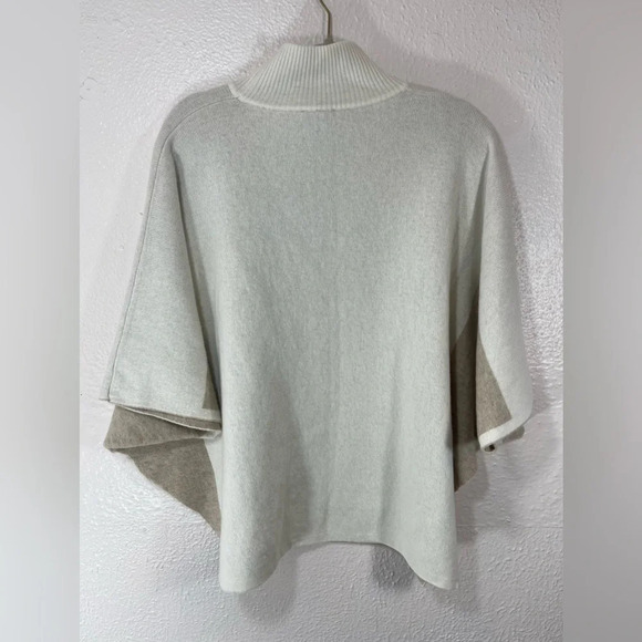 Note di Anita Merino Wool/Cashmere Blend Sweater Poncho Women’s OS Italy Neutral - Picture 9 of 10